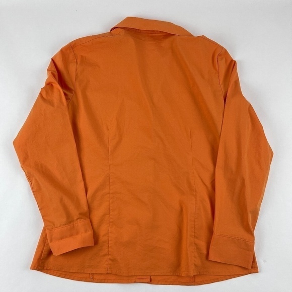 Chicos Womens Button Front Shirt Orange Pockets 1 - Picture 9 of 9